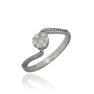 Fehér arany gyűrű 52-es méret (B21870)